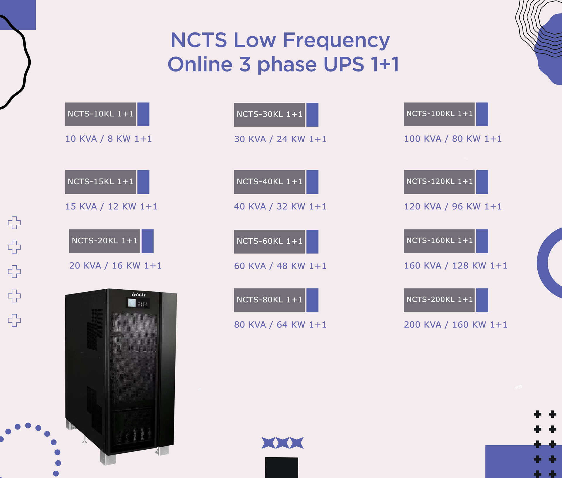 NCTS 3 PHASE LOW FREQUENCY UPS