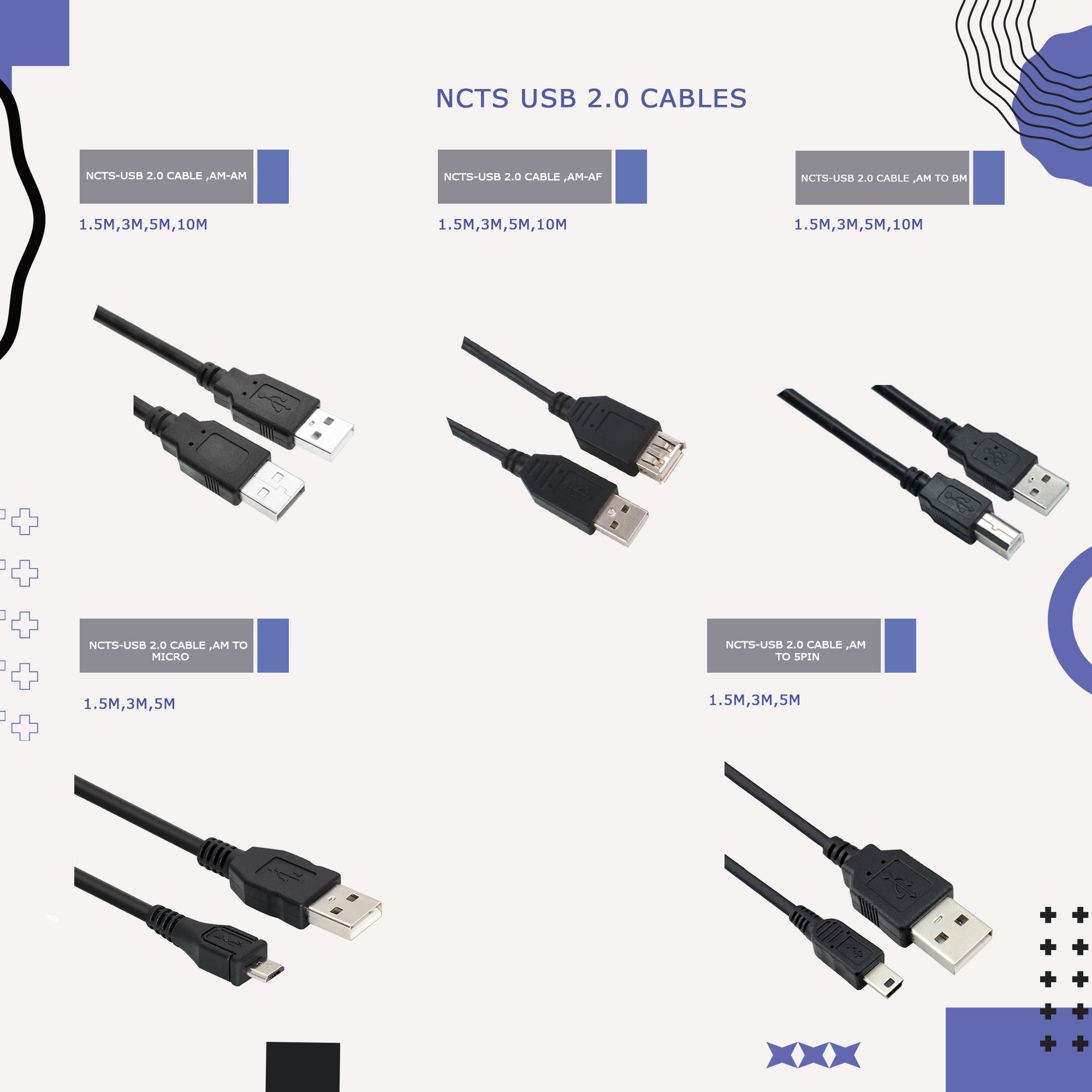 NCTS USB 2.0 CABLES
