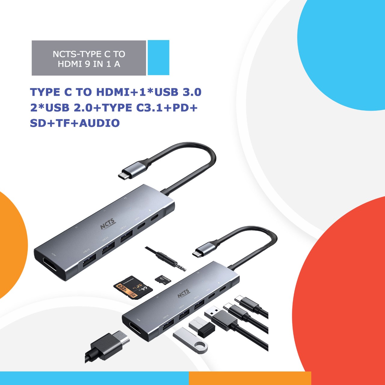NCTS-TYPE C TO HDMI 9 IN 1 A