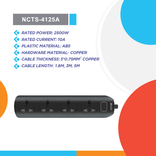 NCTS-4125A QFLUX HIGH QUALITY POWER STRIP