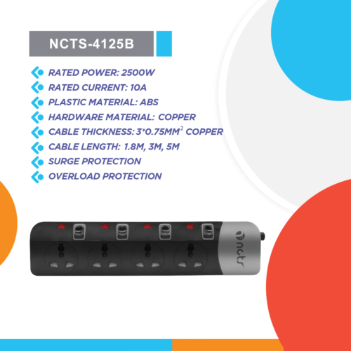 NCTS HIGH QUALITY POWER STRIP NCTS-4125B